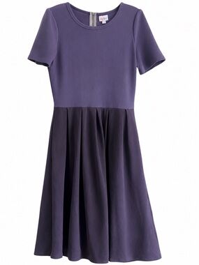 LuLaRoe Amelia Dress Size M Lavender Textured Fit & Flare Pleated